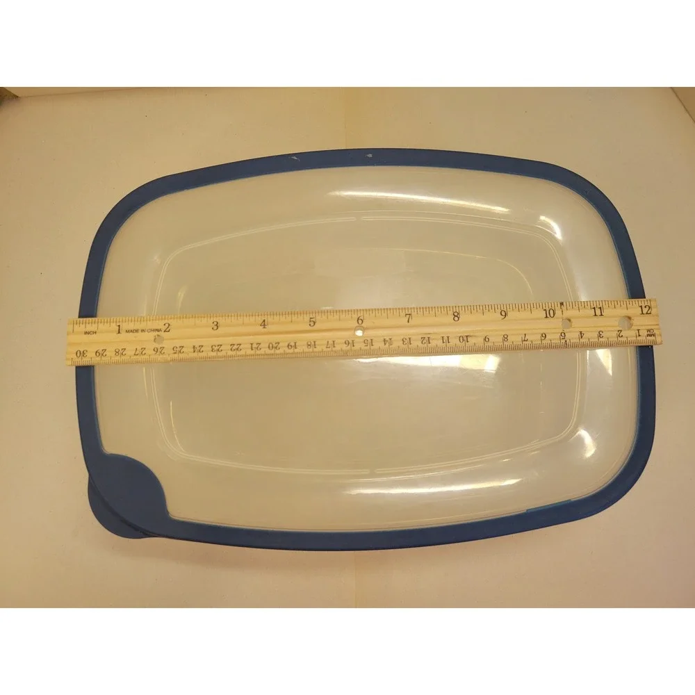 Vintage Rubbermaid 1.1 Gal4.0L Rectangular Food Storage Container Blue Lid Clear